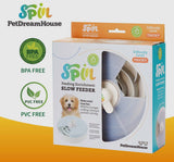 SPIN Interactive Slow Feeder Bowl Spiral & Twister Lid Grey By PetDreamHouse