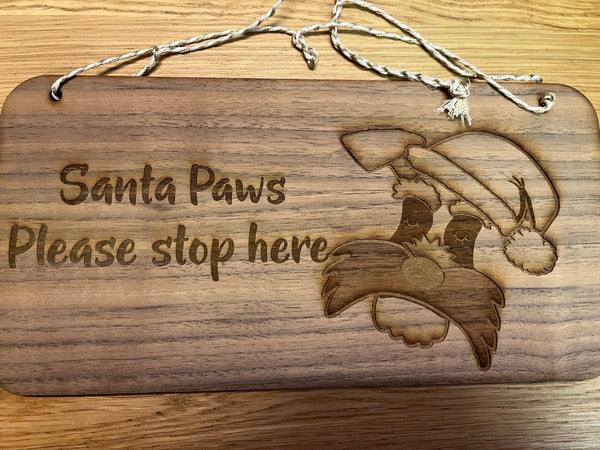 Santa Paws Stop Here Wooden Sign Schnauzer By Hoobynoo