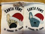 Santa Paws Dog Keepsake Bag Frenchie By Hoobynoo