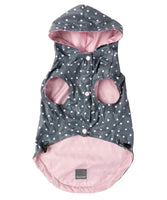 Pink Flipside Reversible Raincoat Dog Jacket By FuzzYard