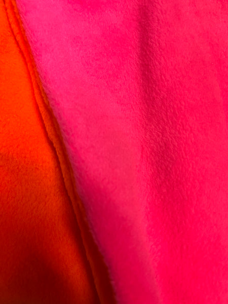 Neon Pink & Neon Orange Reversible Handmade Fleece Dog Snood By Urban Tails