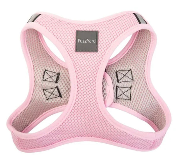 Cotton Candy Pink Block Colour Step In Dog Harness By Fuzzyard