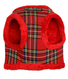 Luxury Fur Lined Red Tartan Step In Harness By Urban Pup