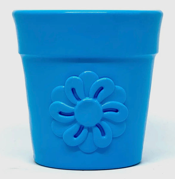 Flower Pot Blue Treat Dispenser Chew Toy By SodaPup