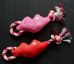 Lips Plush & Rope Dog Toy By Pet Parade