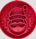 Red Santa Enrichment Slow Feeder Bowl for Dogs By Soda Pup