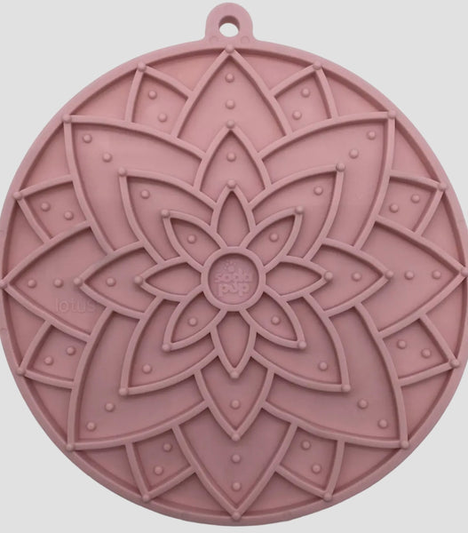 Pink Lotus Suction Cup Enrichment Lick Mat By SodaPup