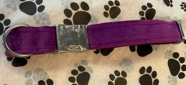 Amethyst Jewel Velvet Dog Collar Handmade By Urban Tails