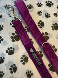 Amethyst Jewel Velvet Dog Lead Handmade By Urban Tails