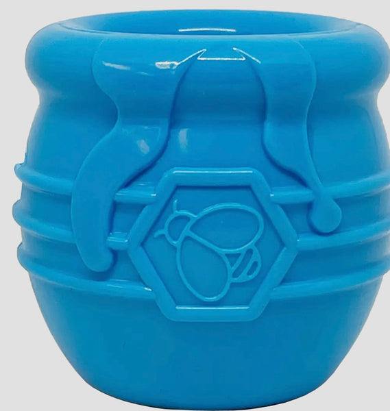 Blue Honey Pot Treat Dispenser Chew Toy By SodaPup