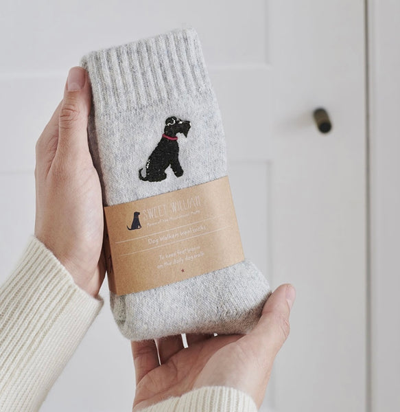 Black Schnauzer Dog Walkers Socks By Sweet William