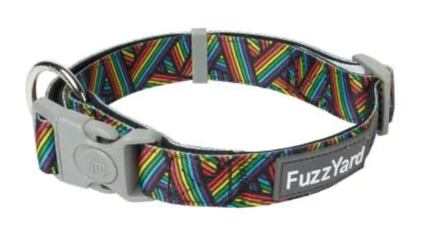 Rainbow Northcote Stripe Dog Collar By Fuzzyard