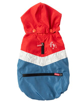 Seattle Contrast Raincoat Red/Blue Dog Jacket By FuzzYard
