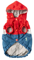 Seattle Contrast Raincoat Red/Blue Dog Jacket By FuzzYard