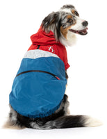Seattle Contrast Raincoat Red/Blue Dog Jacket By FuzzYard