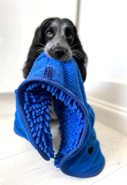 Blue Microfibre Dog Cleaning Noodle Towel By Pet Wiz