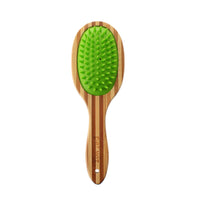 Bamboo Double Sided Bamboo Dog Brush with Silicone Massager By Pet Wiz