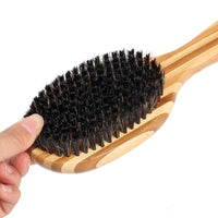 Bamboo Double Sided Bamboo Dog Brush with Silicone Massager By Pet Wiz