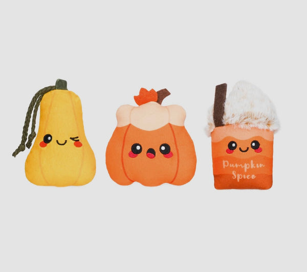 Autumn Pumpkin Trio Dog Toy Set By Hugsmart