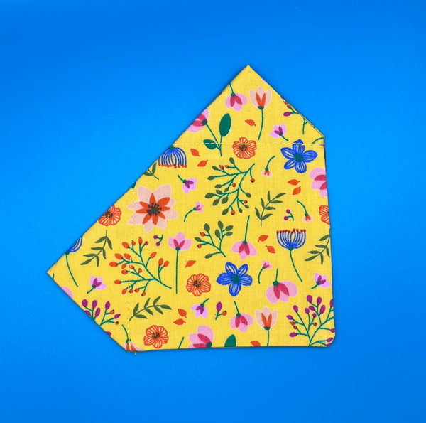 Sunshine Floral Bandana Handmade By Urban Tails