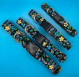 Azure Floral Dog Collar Handmade By Urban Tails