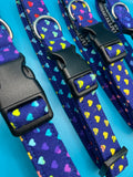 Heart Polka Dot Dog Collar Handmade By Urban Tails