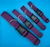 Blackberry Polka Dot Dog Collar Handmade By Urban Tails