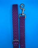 Blackberry Polka Dot Dog Lead Handmade By Urban Tails