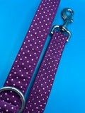 Blackberry Polka Dot Dog Lead Handmade By Urban Tails