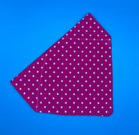 Raspberry Polka Dot Bandana Handmade By Urban Tails