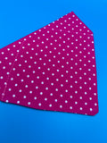 Raspberry Polka Dot Bandana Handmade By Urban Tails