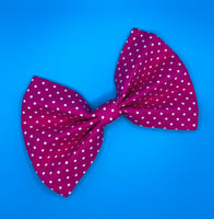 Raspberry Polka Dot Dog Bow Tie Handmade By Urban Tails