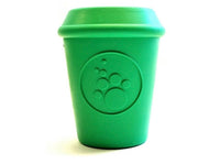 Coffee Cup Green Treat Dispenser Chew Toy By SodaPup