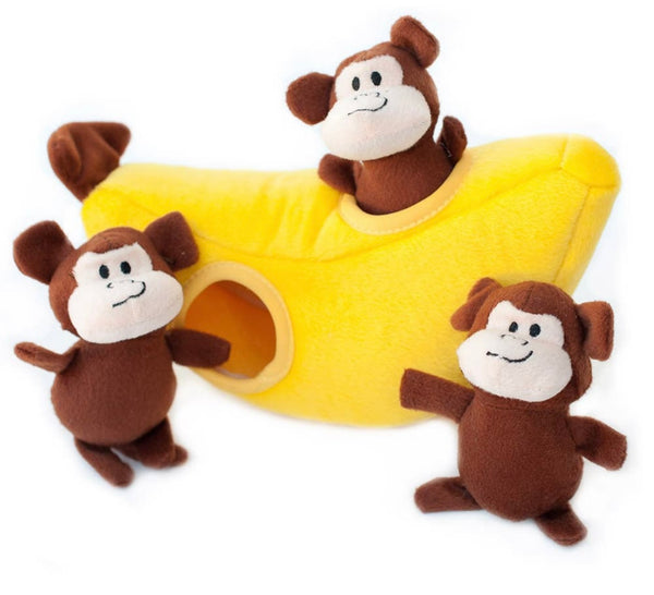 Zippy Burrow Monkey & Banana Toy By Zippy Paws