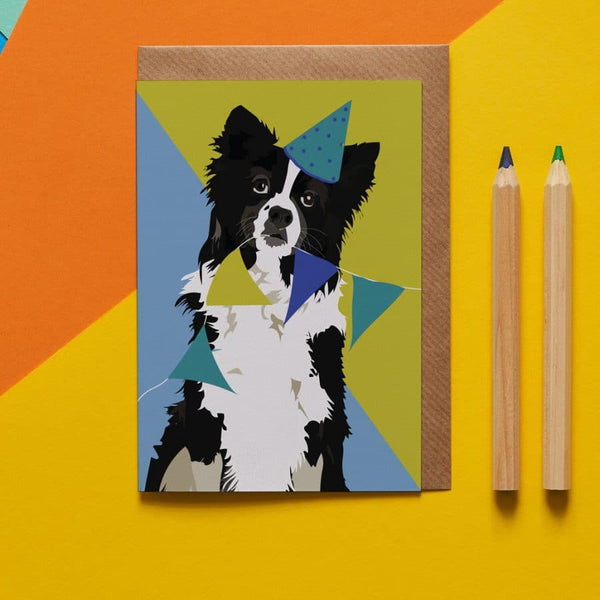 Border Collie Dog Greeting Card By Lorna Syson