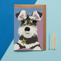 Schnauzer Dog Greeting Card By Lorna Syson