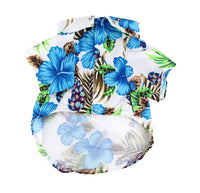 S, M Blue Hibiscus Hawaiian Dog Shirt By Midlee