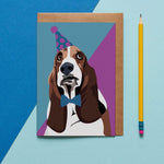 Basset Hound Dog Greeting Card By Lorna Syson