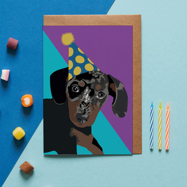 Dachshund Dog Greeting Card By Lorna Syson