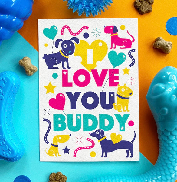 I Love You Buddy Chicken Edible Dog Card By Scoff Paper