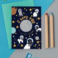 Astro Dogs Greeting Card By Lorna Syson