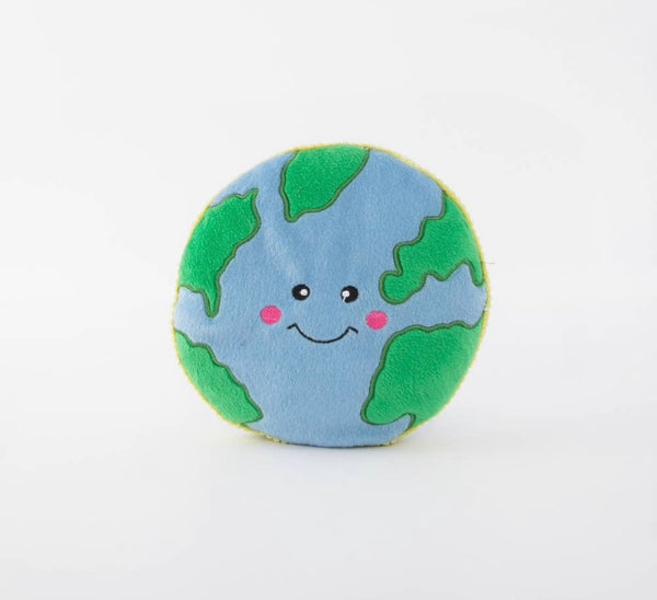 Squeakie Pattiez Earth Globe Toy By Zippy Paws