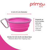 Pink Collapsible Travel Bowl By Prima Pets
