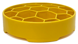 Yellow Honeycomb Design Enrichment Slow Feeder Bowl for Dogs By Soda Pup