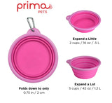 Pink Collapsible Travel Bowl By Prima Pets