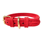 Red Luxury Leather Dog Buckle Collar By The Luna Co