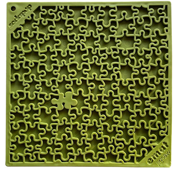 Green Jigsaw Puzzle Design Enrichment Lick Mat By SodaPup