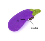 Aubergine Vegetable Plush Dog Toy by P.L.A.Y