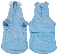 Artic Blue Drying Coat Bath Dog Robe By Big & Little Dogs