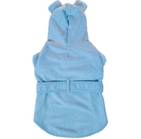 Artic Blue Drying Coat Bath Dog Robe By Big & Little Dogs